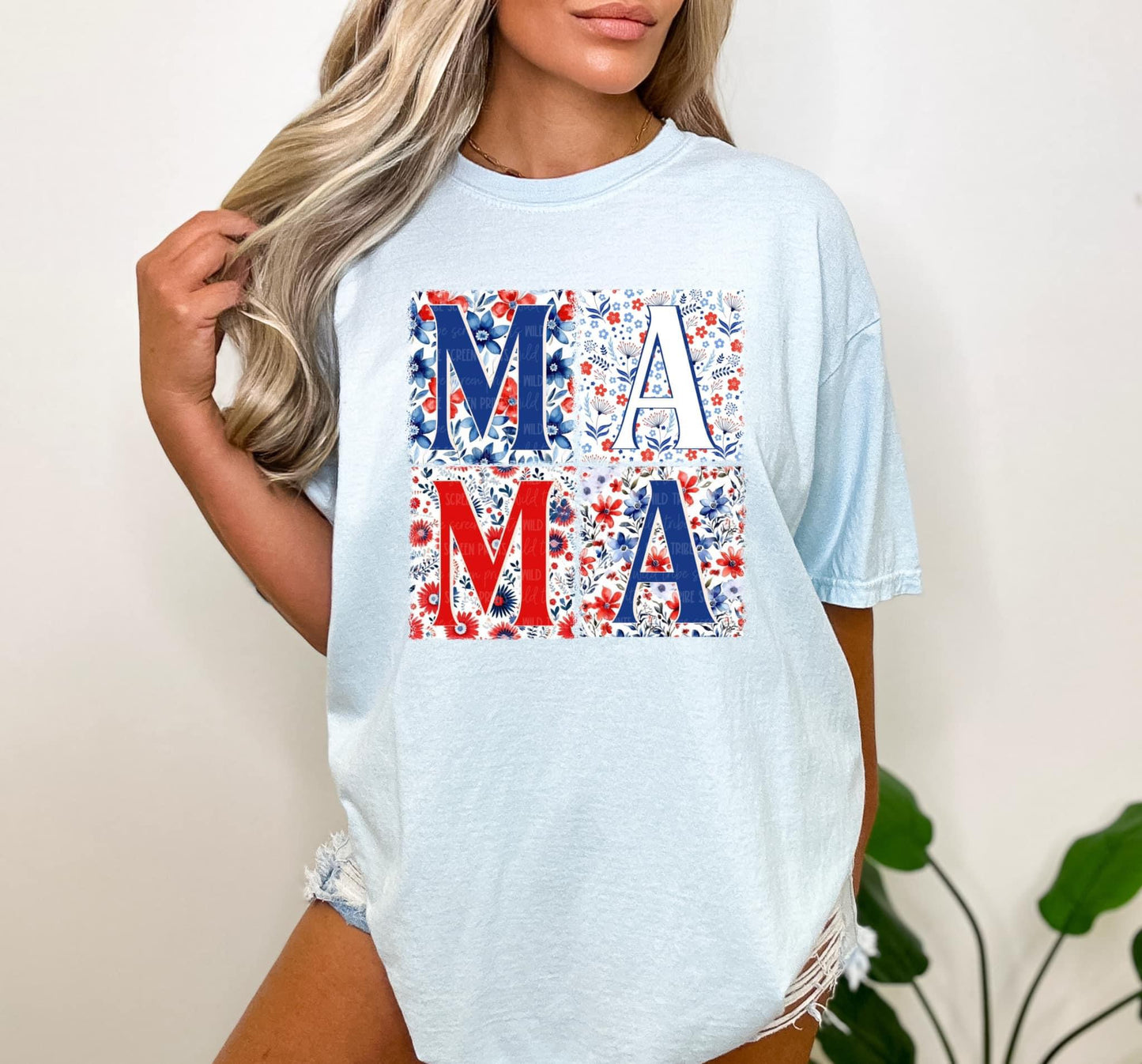 Red, white, and blue Mama